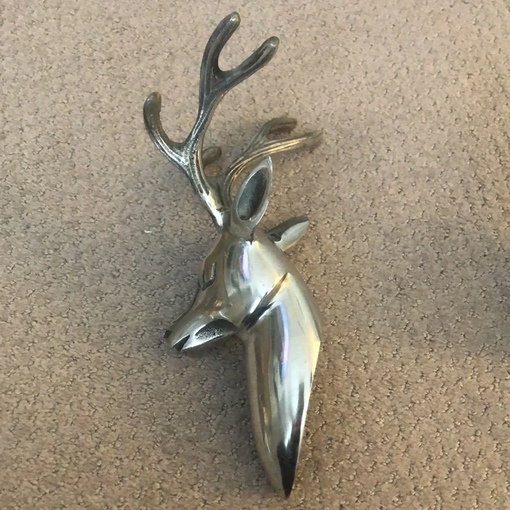 Stag deer buck metal Large mounted pair 2